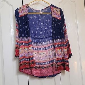 Xhilaration lightweight patterned kimono